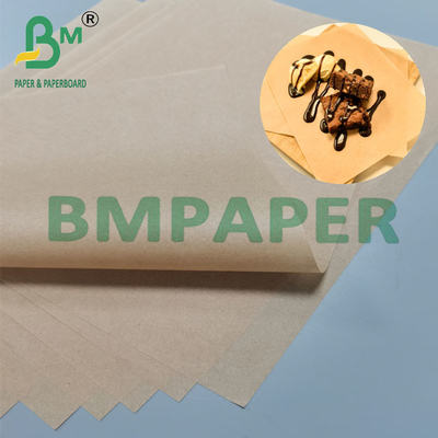 34g 635 মিমি প্রস্থ খাদ্য গ্রেড অ-ব্লিচড কোট পেপার গ্রিজপ্রুফ সিলিকন সহ