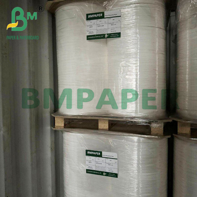 25mm x 1000m ফুড গ্রেড প্যাকেজিং স্ট্র হোয়াইট পেপার উইথ জাম্বো রোল 28g