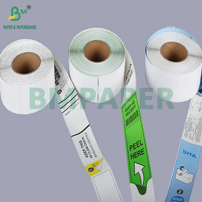 70g 80g সাদা ভাঁজ থার্মাল কার্ডবোর্ড এয়ারলাইন ব্যাগ ট্যাগ ট্যাগ কাগজ