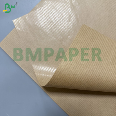 ৭০জিএসএম ব্রাউন স্ট্রাইপ ক্রাফট পেপার একপাশে চকচকে কাস্টম ৩০ - ১৮০ সেমি রোল
