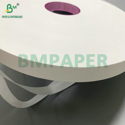 Food Grade 25g White Striped Straw Packaging Paper 24mm / 32mm Wood Pulp