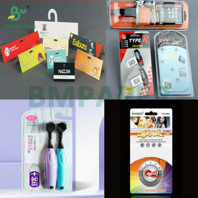 তাপীয় সিলযোগ্য সাদা কার্ডবোর্ড শীট ব্লিস্টার প্যাকিংয়ের জন্য পিভিসি / পিইটির সাথে শক্তিশালী আঠালো আর্দ্রতা-প্রতিরোধী 250 গ্রাম 300 গ্রাম খুচরা প্রদর্শনের জন্য কঠোর কাগজ