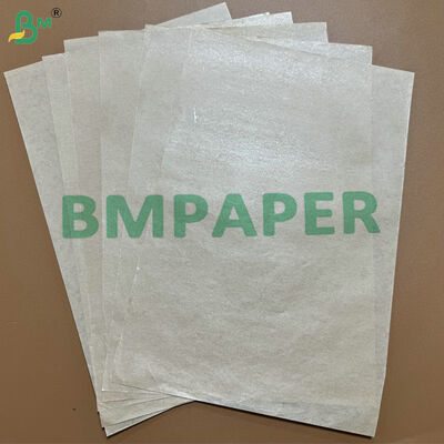 খাদ্য গ্রেড তাপ সীলযোগ্য 15gsm পিই ল্যামিনেট 40g 50g ব্রাউন প্যাকেজিং কাগজ প্লাস্টিকের ফর্কের প্যাকেজিং
