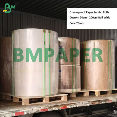 35gsm 40gsm Food Grade Bleached White True Greaseproof Paper Jumbo Rolls 365mm 295mm, KIT 3–5 Oil Resistance