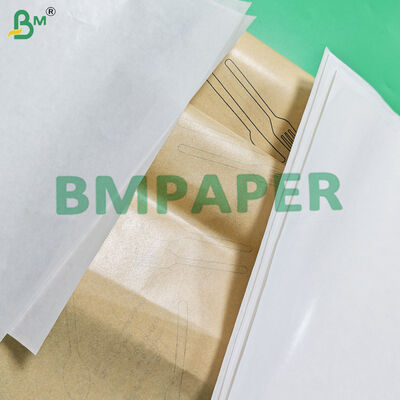 40 গ্রাম + 9 গ্রাম পলি লেপযুক্ত সাদা বাদামী কাঁচি প্যাকেজিং কাগজ 120 মিমি 160 মিমি খাদ্য নিরাপদ