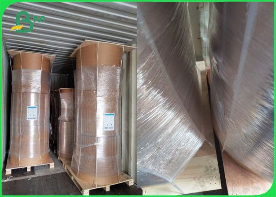 রোল ব্রাউন ক্রাফট পেপার পিই লেপযুক্ত একক পাশ 80gsm